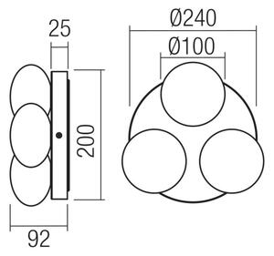 Redo 01-4306 - Plafoniera LED da soffitto per bagno OVUM 3xLED/5W/230V IP44 cromo