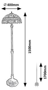 Brilagi - Lampada da terra in vetro Tiffany LORAS 2xE27/60W/230V