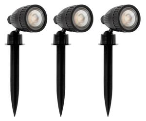 Eglo 31028 - Set 3x lampade LED RGBW da esterno NEMA-C 1xGU10/5W/230V IP44 nere + telecomando