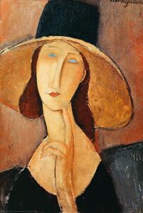 Posters, Stampe Portrait of Jeanne Hebuterne-In A Large hat, Amedeo Modigliani