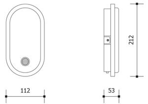 Lampada da parete LED per esterni con sensore OVAL LED/10W/230V IP65, bianco