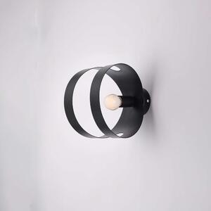 Bonetti Illumina Applique in ferro laccato nero con fascia tagliata a laser 1 luce