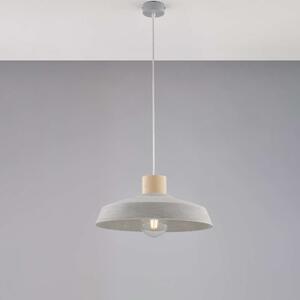 Bonetti Illumina Sospensione in ferro laccato grigio con diffusore in cemento diametro 40 e legno 1 luce