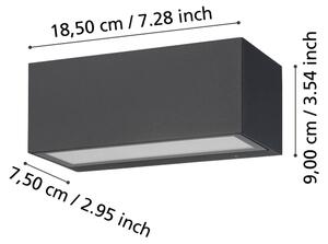 Eglo 900885 - Applique a LED da esterno SPONGANO 2xLED/5W/230V IP65
