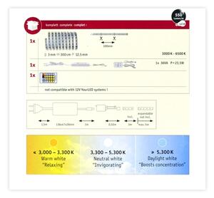 Paulmann 70624 - Striscia LED dimmerabile MAXLED 20W 3m 230V con telecomando