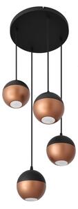 Lampadario LED a sospensione con filo MIDWAY 4xGU10/4,8W/230V nero/rame