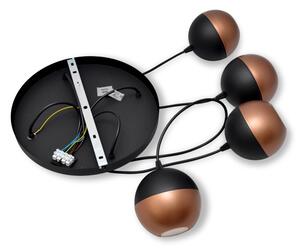 Lampadario LED a sospensione con filo MIDWAY 4xGU10/4,8W/230V nero/rame