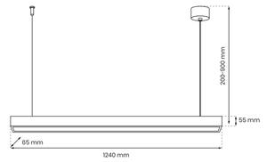 Lampadario a sospensione con filo LUNGO T8 1xG13/18W/230V nero