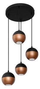 Lampadario LED a sospensione con filo MIDWAY 4xGU10/4,8W/230V nero/rame