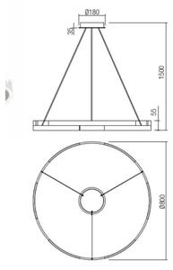 Redo 01-3176 - Lampadario a sospensione con filo LED dimmerabile CASTLE LED/45W/230V nero