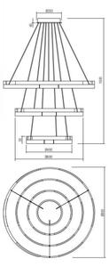 Redo 01-3181 - Lampadario a sospensione con filo LED dimmerabile CASTLE LED/80W/230V oro