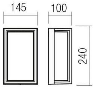 Redo 90533 - Applique a LED da esterno QUADRIS LED/12W/230V IP54 antracite
