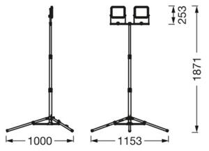 Ledvance - Riflettore LED con un supporto WORKLIGHT TRIPOD 2xLED/30W/230V IP65