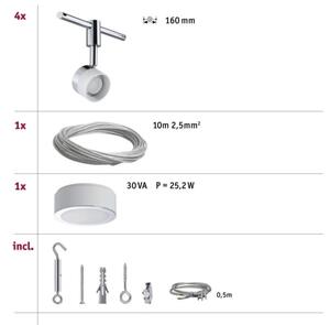 Paulmann 94080 - Kit 4xLED/4,8W, sistema a cavo completo STAGE 230V, cromato