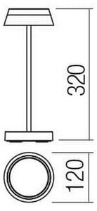 Redo 90306 - Lampada da tavolo LED dimmerabile ILUNA LED/2,5W/5V 3000 mAh IP65 bianco