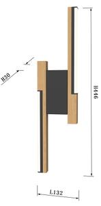 Wofi 4031-206- LED Applique dimmerabile PALERMO 11W/230V in legno di gomma