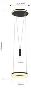 Wofi 6054-302 - Lampadario a sospensione con filo LED dimmerabile JESSE LED/15,5W/230V nero