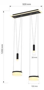 Wofi 6054-502 - Lampadario a sospensione con filo LED dimmerabile JESSE LED/21W/230V nero