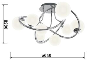Wofi 9014-807 - Lampadario a plafone LED NANCY 8xG9/3,5W/230V cromo lucido