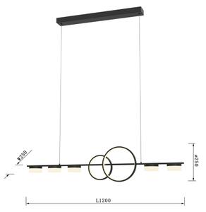 Wofi 7030-702 - Lampadario a sospensione con filo LED dimmerabile MESSINA LED/57W/230V nero