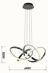 Wofi 6134-105L - Lampadario a sospensione con filo LED dimmerabile INDIGO LED/50W/230V