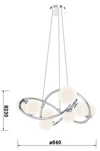 Wofi 7014-807 - Lampadario LED a sospensione con filo NANCY 8xG9/3,5W/230V cromo lucido