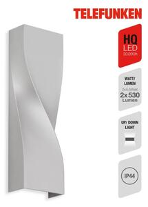 Telefunken 312704TF-Applique a LED da esterno 2xLED/5,5W/230V IP44 argento