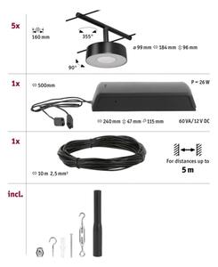 Paulmann 94479 - Kit 5xLED/5W Sistema completo a cavo CIRCLE 230V nero