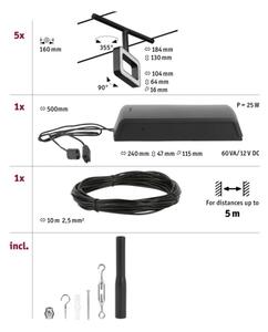 Paulmann 94485 - KIT 5xLED/4,8W Sistema completo a cavo FRAME 230V nero
