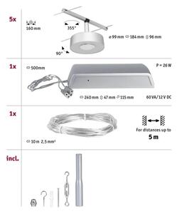 Paulmann 94475 - Set 5x LED/5W Sistema completo a cavo CIRCLE 230V cromo opaco