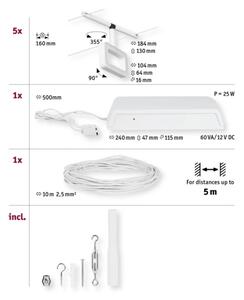 Paulmann 94483 - KIT 5xLED/4,8W Sistema completo a cavo FRAME 230V bianco