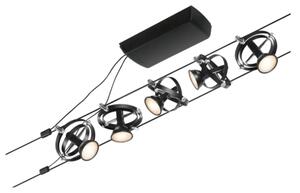 Paulmann 94440 - KIT 5xGU5,3/10W, sistema completo a cavo CARDAN 230V, nero
