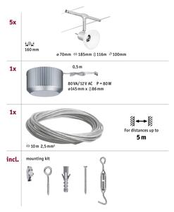 Paulmann 94136 - Set 5xGU5,3/10W Sistema completo a cavo SHEELA 230V cromato