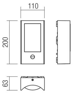 Redo 90486 - LED Applique da esterno con sensore WARP LED/8W/230V IP44