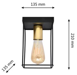 Plafoniera FINN 1xE27/15W/230V nero/oro