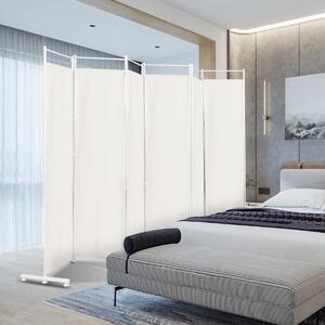 Costway Paravento pieghevole da interno in metallo, Divisorio a 6 pannelli con piedini stabili 300x180cm Beige