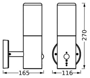 Ledvance - Applique da esterno con sensore FIGO CYLINDER 1xE27/20W/230V