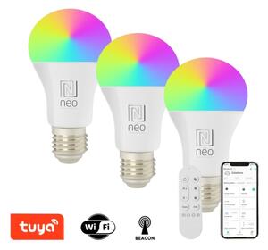 Immax NEO 07712CDO-SET 3xLED RGB Lampadina dimmerabile E27/9W/230V Wi-Fi Tuya+RC
