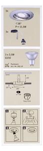 Paulmann 92516 - Set 3x LED GU10 3,5W lampade da incasso bagno 230V