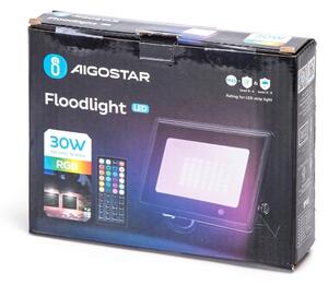 Aigostar - Proiettore LED RGBW 30W 230V IP65 con telecomando incluso