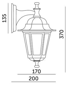 Applique da esterno 1xE27/60W/230V IP44 nera