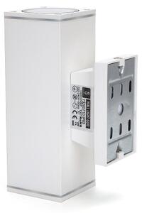 Aigostar - Applique da esterno 2xGU10/230V bianco IP65 quadrato