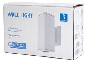 Aigostar - Applique da esterno 2xGU10/230V bianco IP65 quadrato