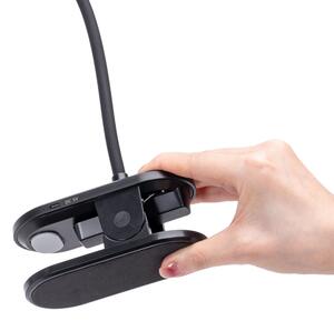 Aigostar - LED Lampada da tavolo ricaricabile dimmerabile con clip LED/3W/5V 1800mAh nero