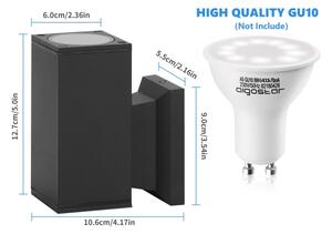 Aigostar - Applique da esterno 1xGU10/230V nero IP65 quadrato