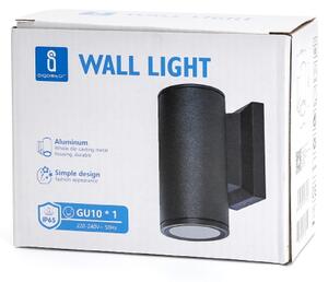 Aigostar - Applique da esterno 1xGU10/230V nero IP65 arrotondato