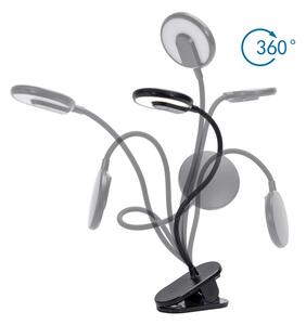 Aigostar - LED Lampada da tavolo ricaricabile dimmerabile con clip LED/3W/5V 1800mAh nero