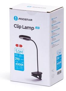 Aigostar - LED Lampada da tavolo ricaricabile dimmerabile con clip LED/3W/5V 1800mAh nero