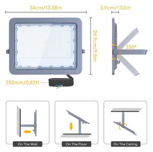 Aigostar - Riflettore LED LED/150W/230V grigio 6500K IP65