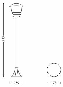 Philips 15383/30/16 - Lampada da esterno MYGARDEN CREEK 1xE27/60W/230V nero